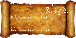 Köpeczi Ábel névjegykártya