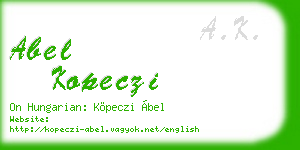 abel kopeczi business card